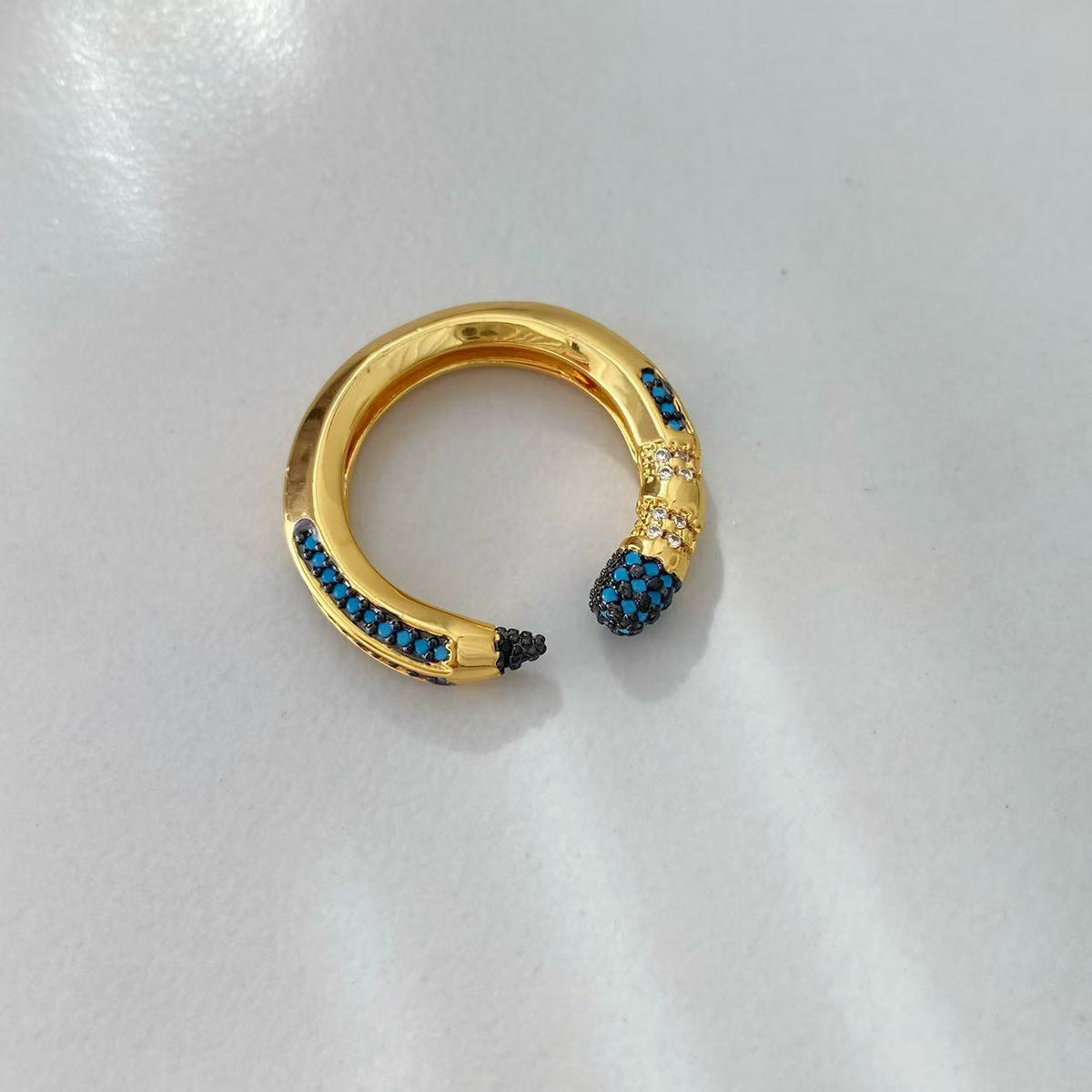Colorful Zircon Pencil Eraser Opening Size Bangle Rings, Adjustable Size Bangle Creative Spliced Pencil Rings, Jewelry DIY Gifts for Women