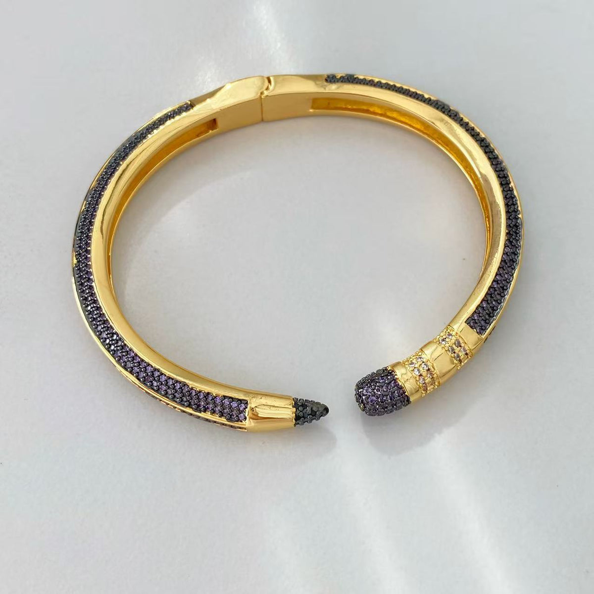 Colorful Zircon Pencil Eraser Opening Size Bangle Rings, Adjustable Size Bangle Creative Spliced Pencil Rings, Jewelry DIY Gifts for Women