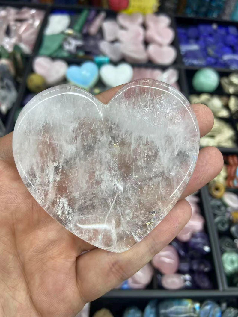 Natural Rose Quartz/Green Aventurine Heart Shape Crystal Gua Sha Tools for Face Scraping, Essential Oil Massage Tool 2.95 inch Gifts for Her