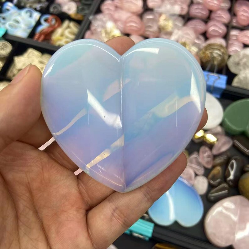 Natural Rose Quartz/Green Aventurine Heart Shape Crystal Gua Sha Tools for Face Scraping, Essential Oil Massage Tool 2.95 inch Gifts for Her