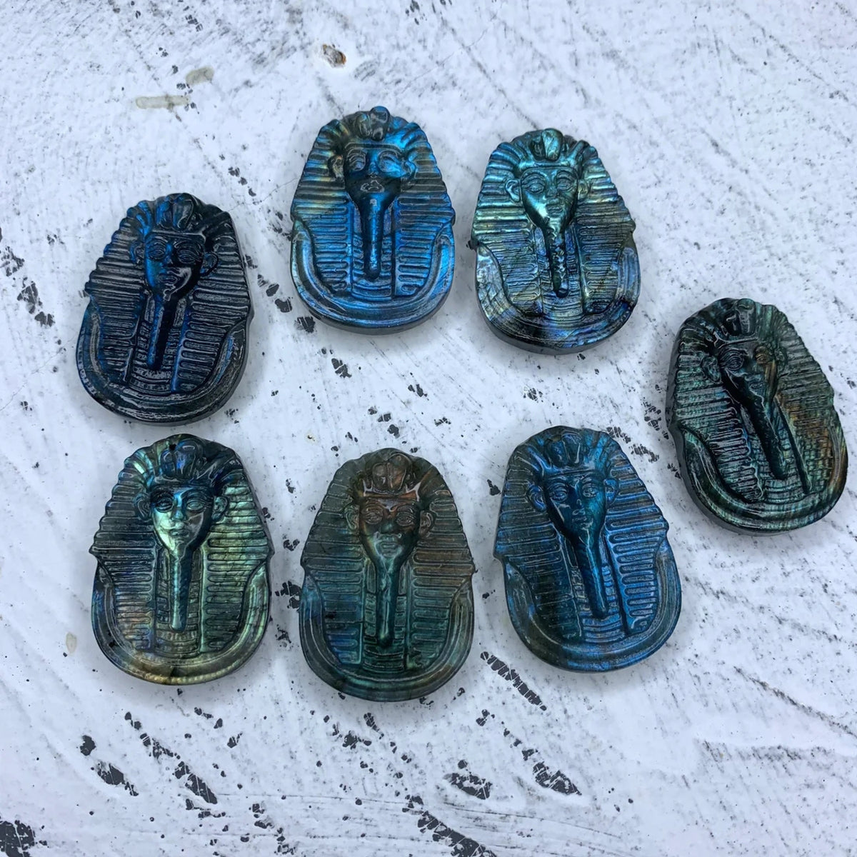 Labradorite Hand Carved Egyptian Pharaoh Head 1PC, Head Pendant, Egyptian Pharaoh Head Jewelry, Healing Crystal, Crystal Gift