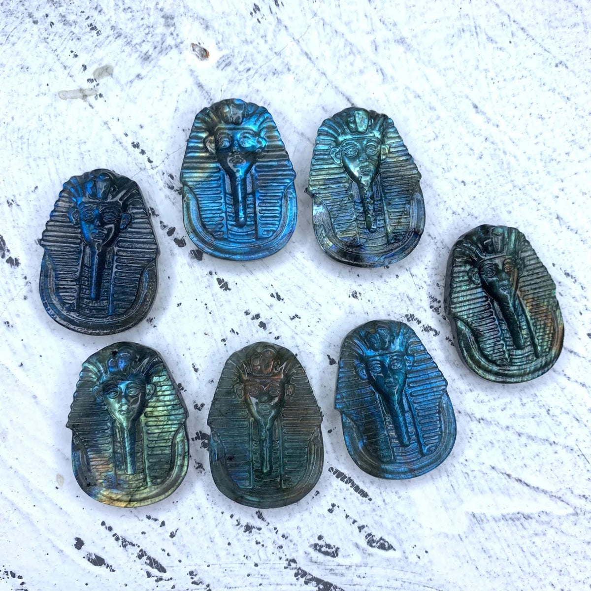 Labradorite Hand Carved Egyptian Pharaoh Head 1PC, Head Pendant, Egyptian Pharaoh Head Jewelry, Healing Crystal, Crystal Gift