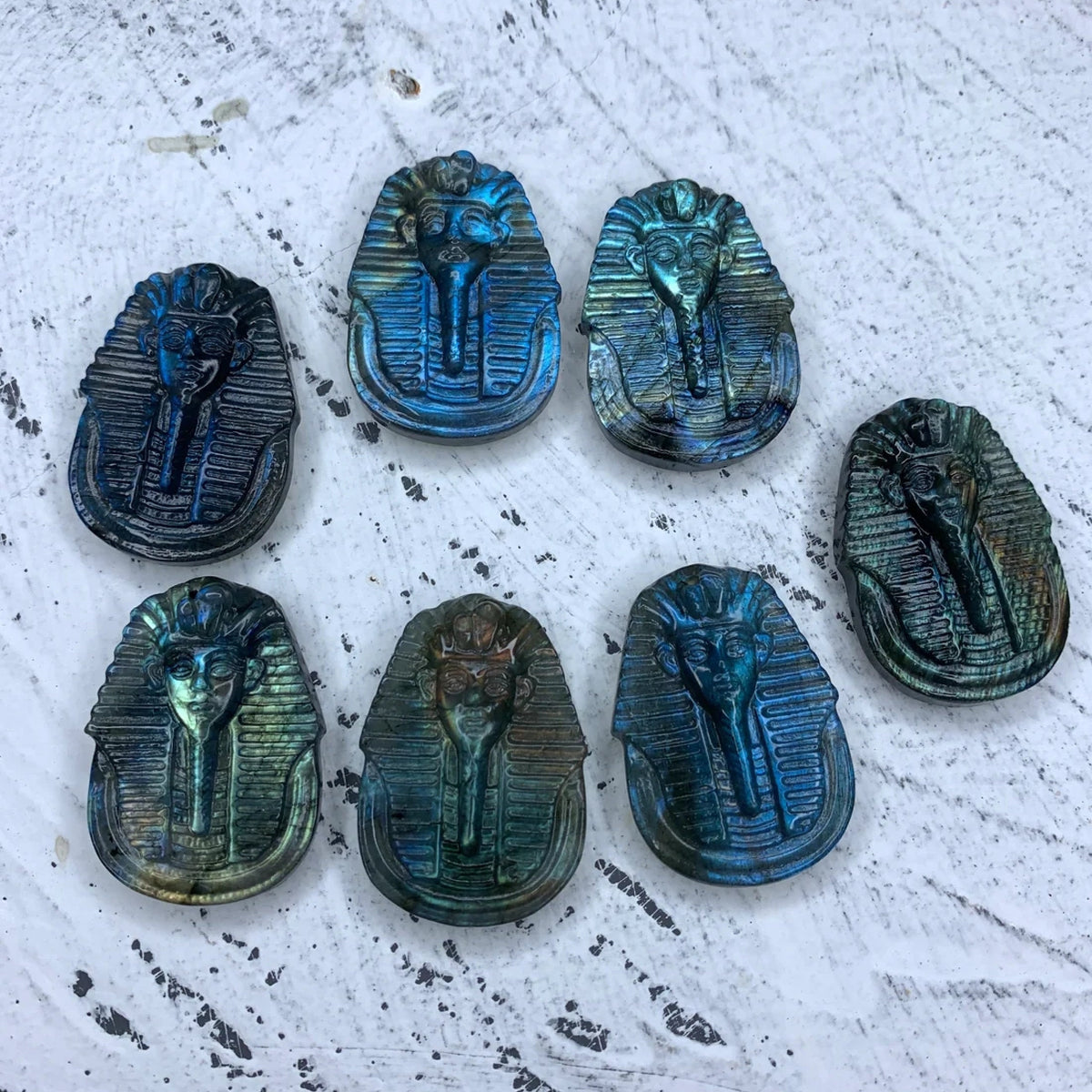 Labradorite Hand Carved Egyptian Pharaoh Head 1PC, Head Pendant, Egyptian Pharaoh Head Jewelry, Healing Crystal, Crystal Gift