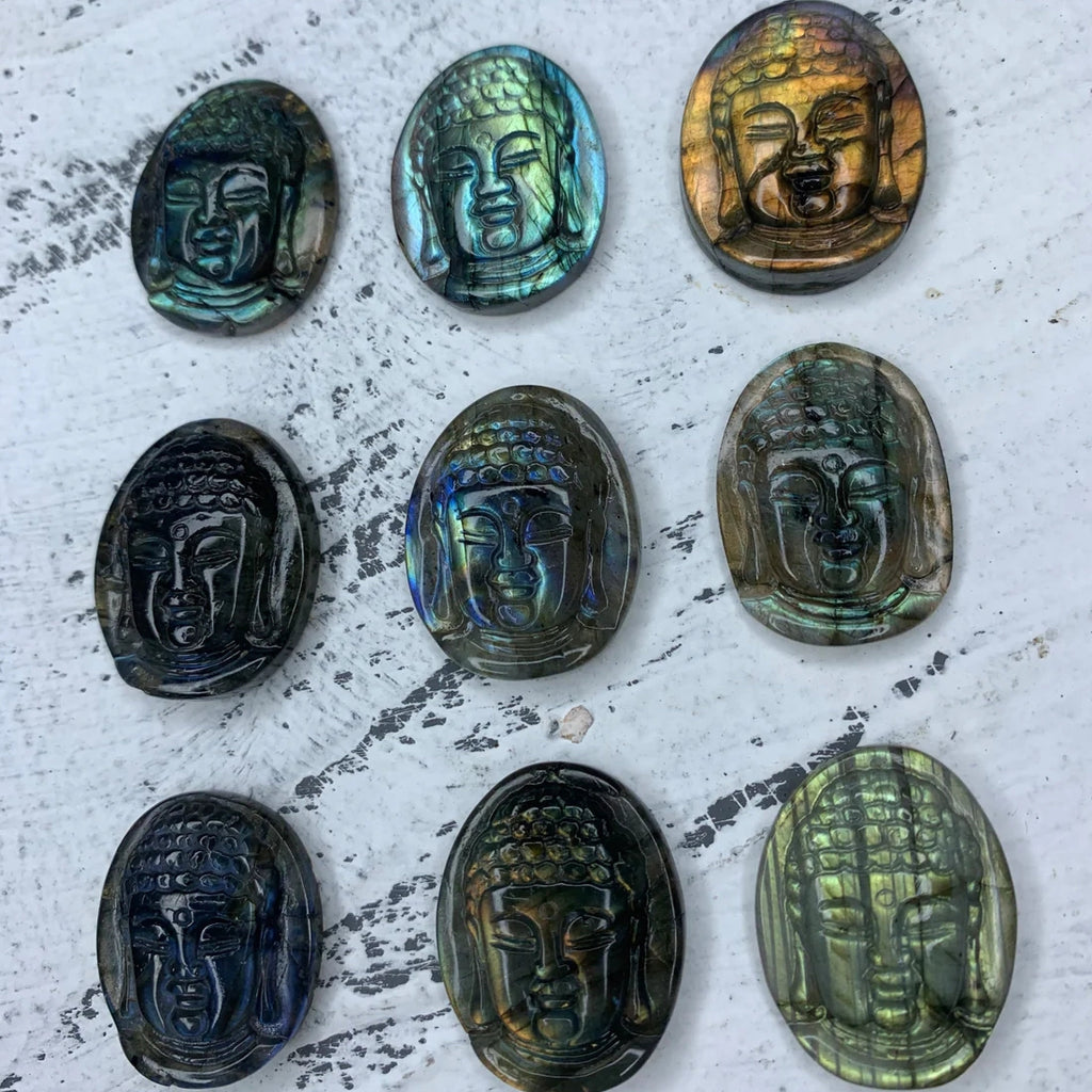 1PC Labradorite Quan-Yin Bodhisattva Hand Carved High Quality Gemstone Kwan-yin Pendant AAA