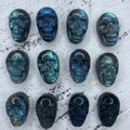 Natural Carved Labradorite Skull Pendant 1PC, Sugar Skull, for Men or Women, Healing Crystal, Gemstone Pendant