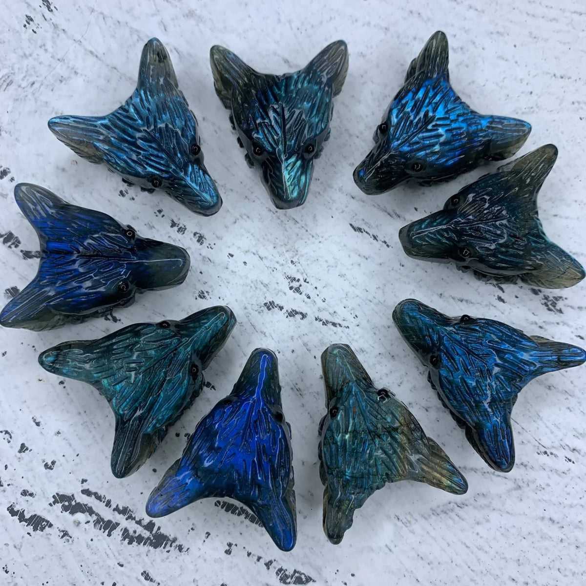 Labradorite Hand Carved Fox Head, Animal Head Pendant, Fox Head Jewelry, Healing Crystal, Crystal Gift, Crystal Fox 1PCS