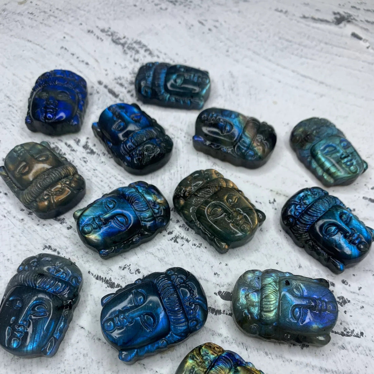34MM Natural Large Labradorite Quan-Yin Head 1PC Bodhisattva Hand Carved High Quality Gemstone Kwan-yin Pendant 34mm