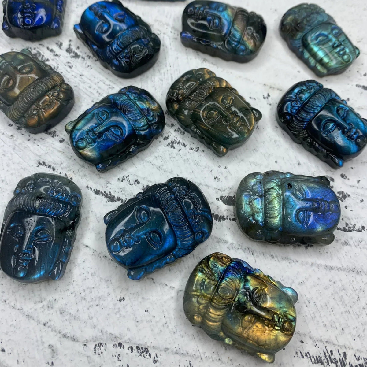 34MM Natural Large Labradorite Quan-Yin Head 1PC Bodhisattva Hand Carved High Quality Gemstone Kwan-yin Pendant 34mm