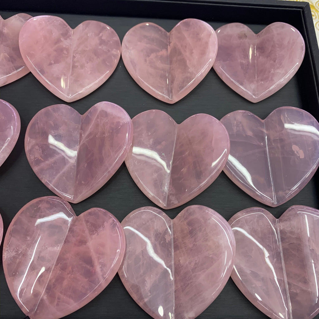 Natural Rose Quartz/Green Aventurine Heart Shape Crystal Gua Sha Tools for Face Scraping, Essential Oil Massage Tool 2.95 inch Gifts for Her