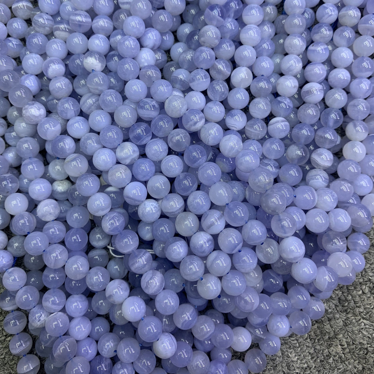 Natural Blue Lace Agate Beads 6mm 8mm 10mm Gemstone Round Blue Beads Lace Agate Bead 15.5 Inch Strand AAA