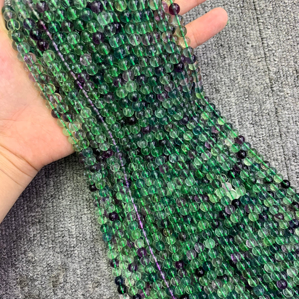 Natural Rainbow Fluorite Beads Purple Green Fluorite Bead Gemstone Loose Beads 6mm 8mm 10mm 15 Inch AAA