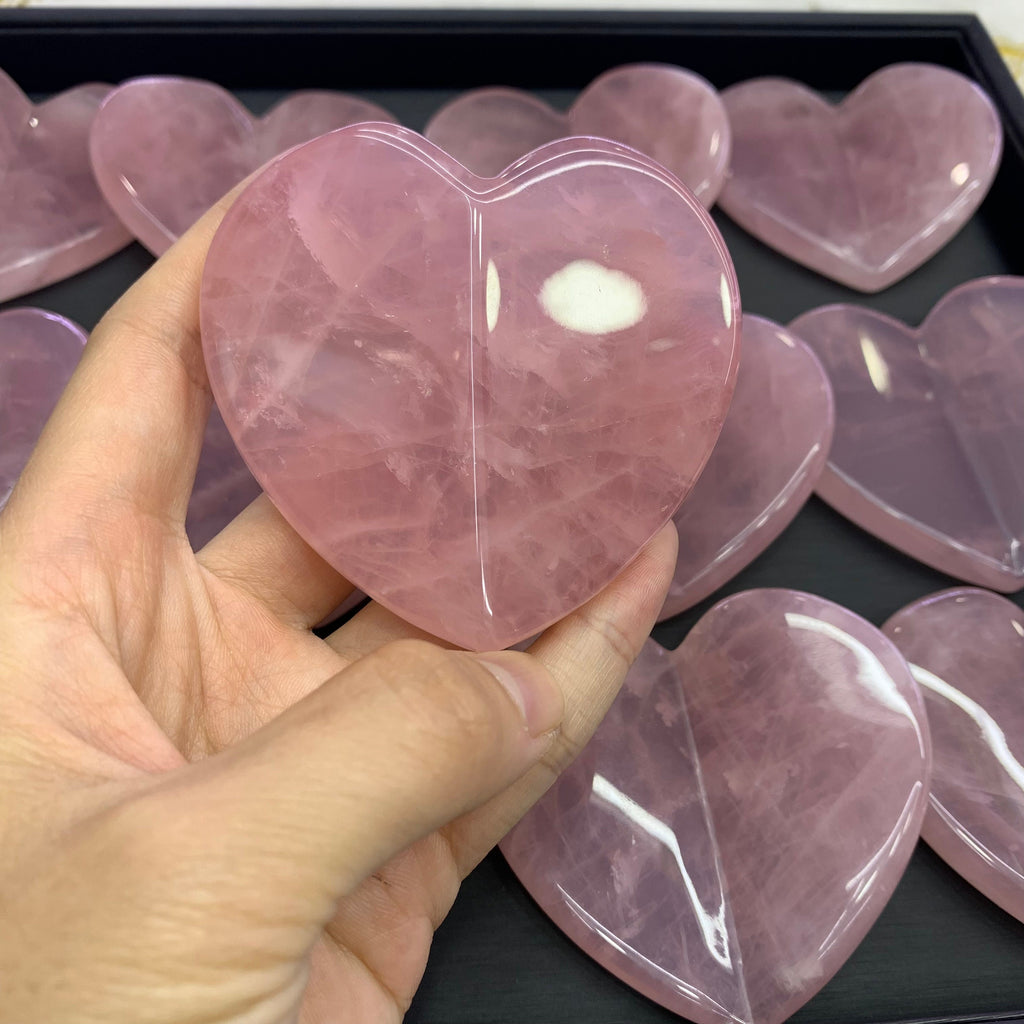 Natural Rose Quartz/Green Aventurine Heart Shape Crystal Gua Sha Tools for Face Scraping, Essential Oil Massage Tool 2.95 inch Gifts for Her
