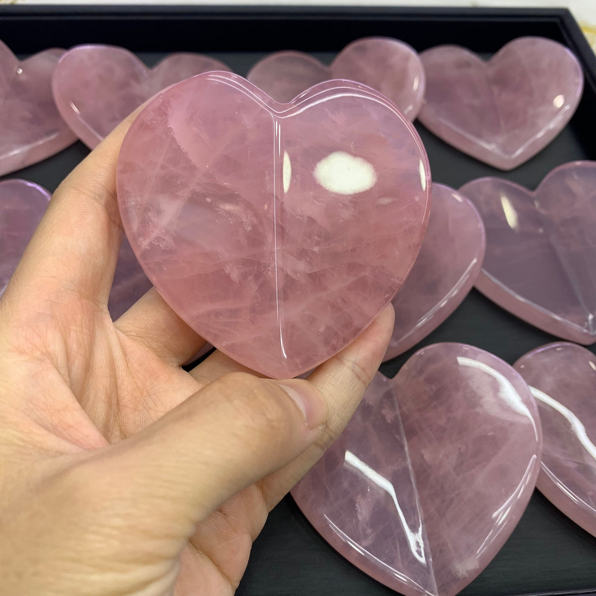 Natural Rose Quartz/Green Aventurine Heart Shape Crystal Gua Sha Tools for Face Scraping, Essential Oil Massage Tool 2.95 inch Gifts for Her