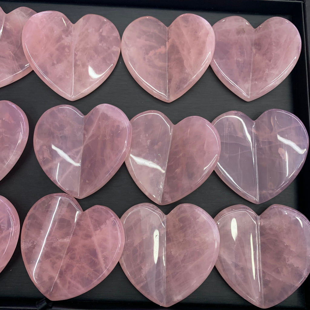 Natural Rose Quartz/Green Aventurine Heart Shape Crystal Gua Sha Tools for Face Scraping, Essential Oil Massage Tool 2.95 inch Gifts for Her