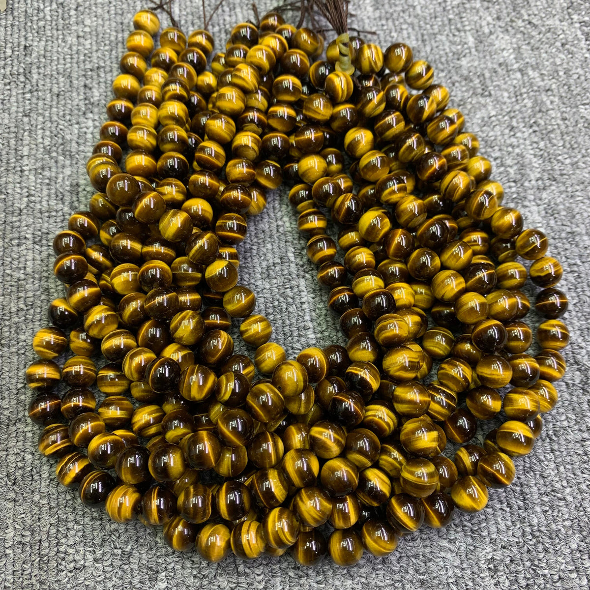 Natural Yellow Tiger Eye Beads 6mm 8mm 10mm Gemstone Loose Beads Yellow Color Tiger Eye Bead for DIY Jewelry Making  15.5 Inch AAA