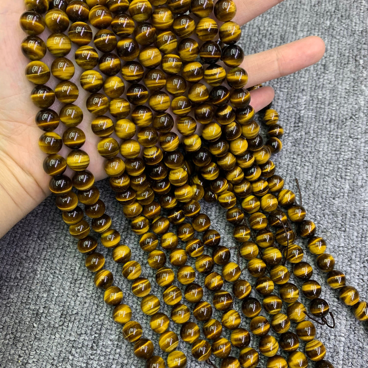 Natural Yellow Tiger Eye Beads 6mm 8mm 10mm Gemstone Loose Beads Yellow Color Tiger Eye Bead for DIY Jewelry Making  15.5 Inch AAA