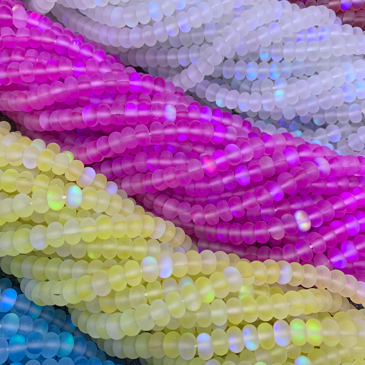 Multi Color Aura Crystal Rondelle Beads Aura Quartz Shiny Beads Colorful Beads Loose Bead for DIY Jewelry Making 5*8mm 4*6mm 15.5 Inch