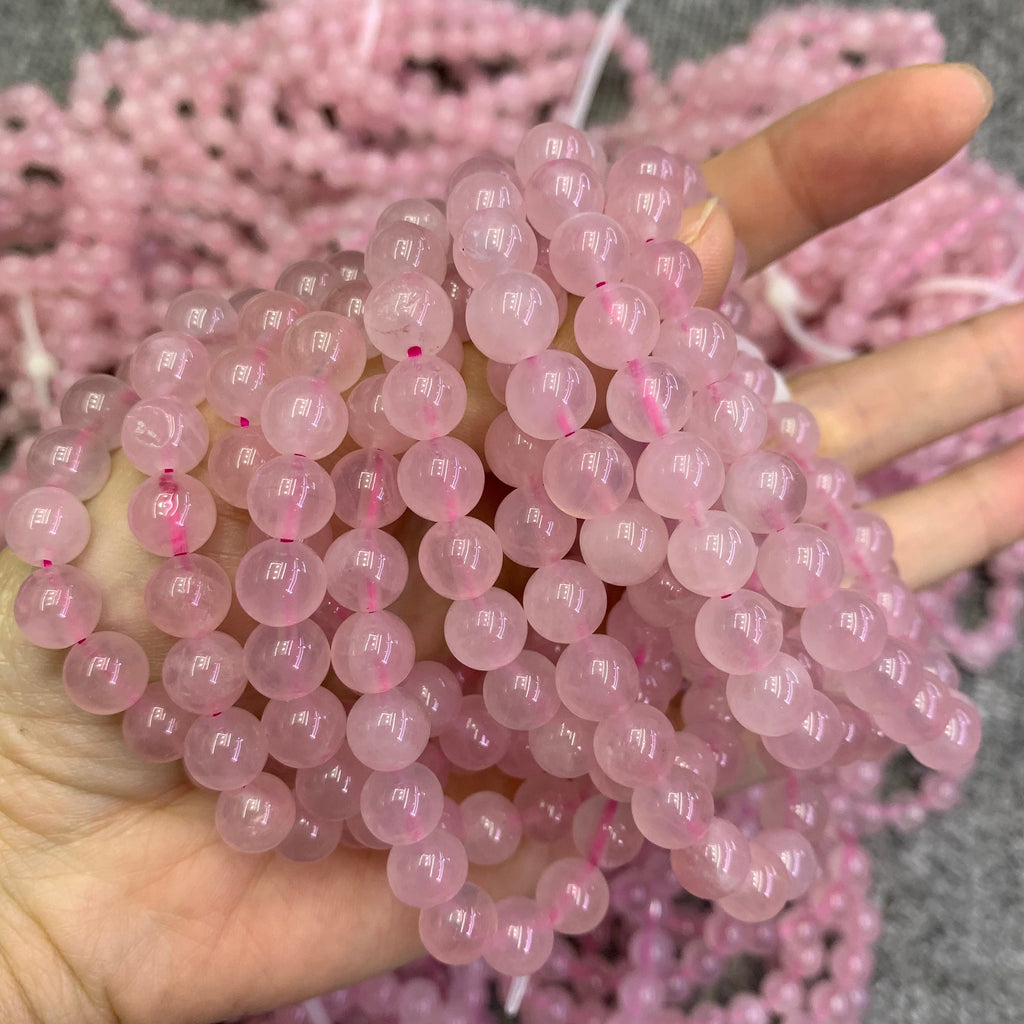 Natura Rose Quartz Round Bracelet 8mm Rose Color Gemstone Beads Bracelet 1PC Birthday Gifts for Women Grade AAA