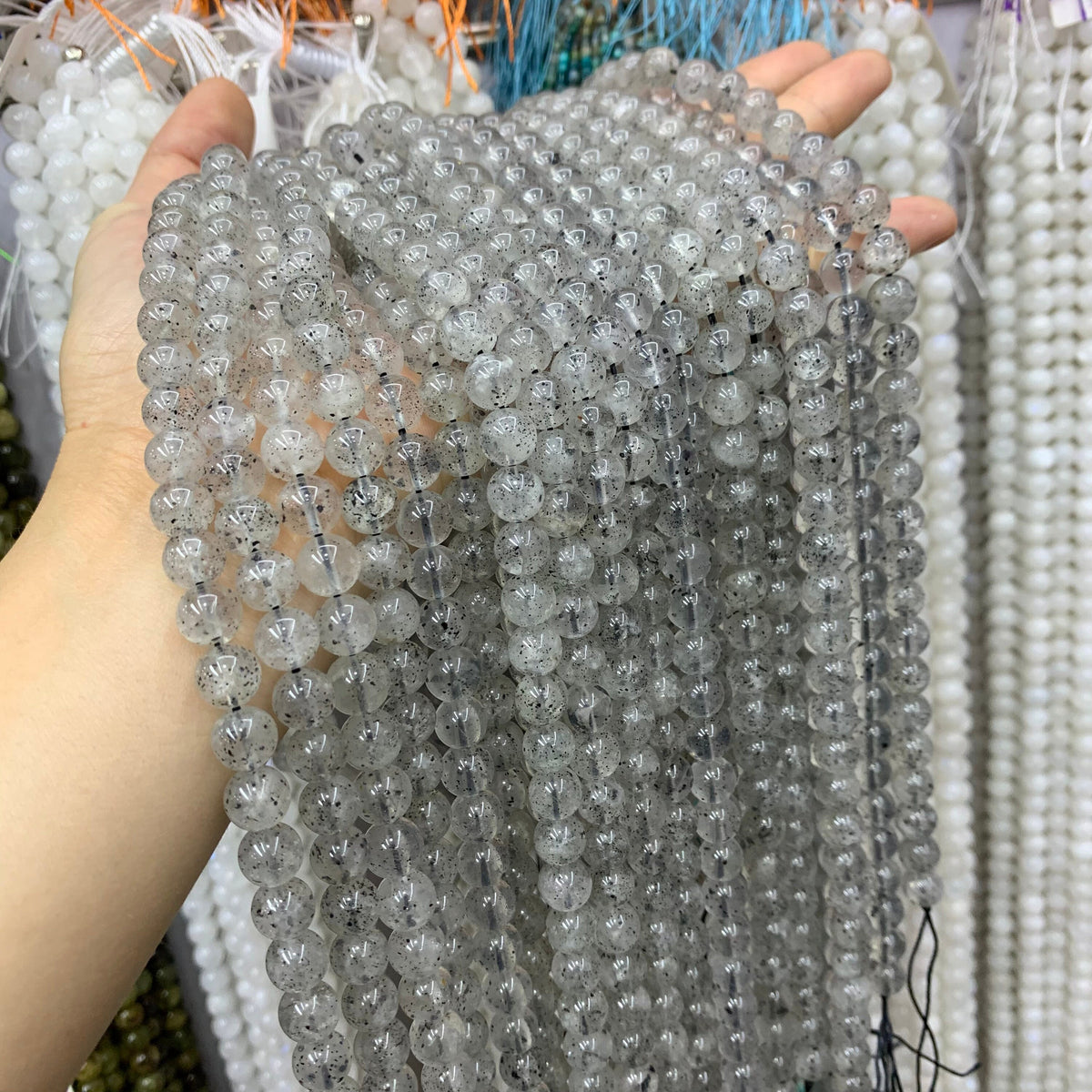 Natural Pitaya Quartz Beads, Dragon Fruit Stone Beads 8mm 10mm Gemstone Round Beads Pitaya Beads Lace Bead 15.5 Inch Strand AAA