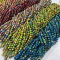 Natural Imperial Jasper Beads Sea Sediment Jasper Gemstone Beads Multi Color Jasper Bead 6mm 8mm 10mm 15.5” AAA for Bracelet Malas Making