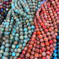 Imperial Jasper Gemstone Beads, Multi Color Sea Sediment Jasper 15.5” Strand