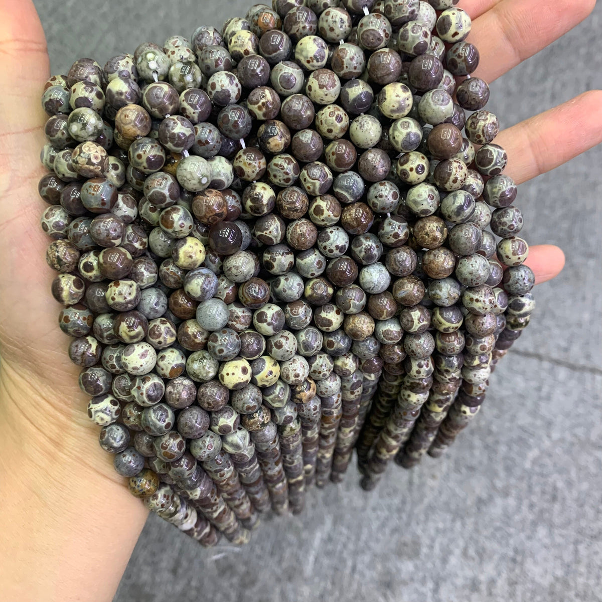 Natural Ocean Jasper Beads, Ocean Agate Beads Jasper 6mm 8mm 10mm Ocean Gemstone Round Beads Stone 15.5 Inch Strand AAA