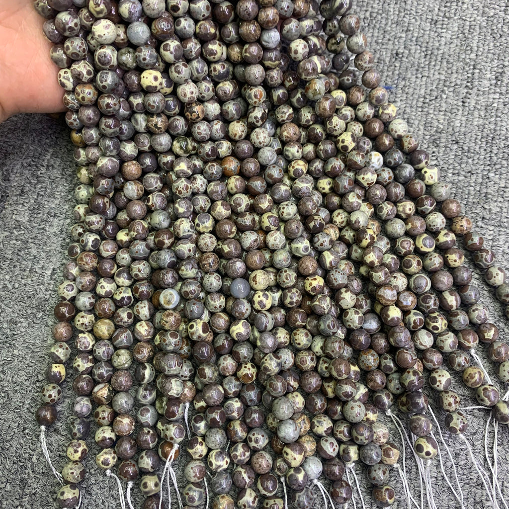 Natural Ocean Jasper Beads, Ocean Agate Beads Jasper 6mm 8mm 10mm Ocean Gemstone Round Beads Stone 15.5 Inch Strand AAA