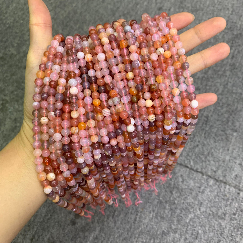 Natural African Carnelian Agate beads, 4mm 6mm Gemstone Round  Beads Red Agate Bead 15.5 Inch Strand AAA