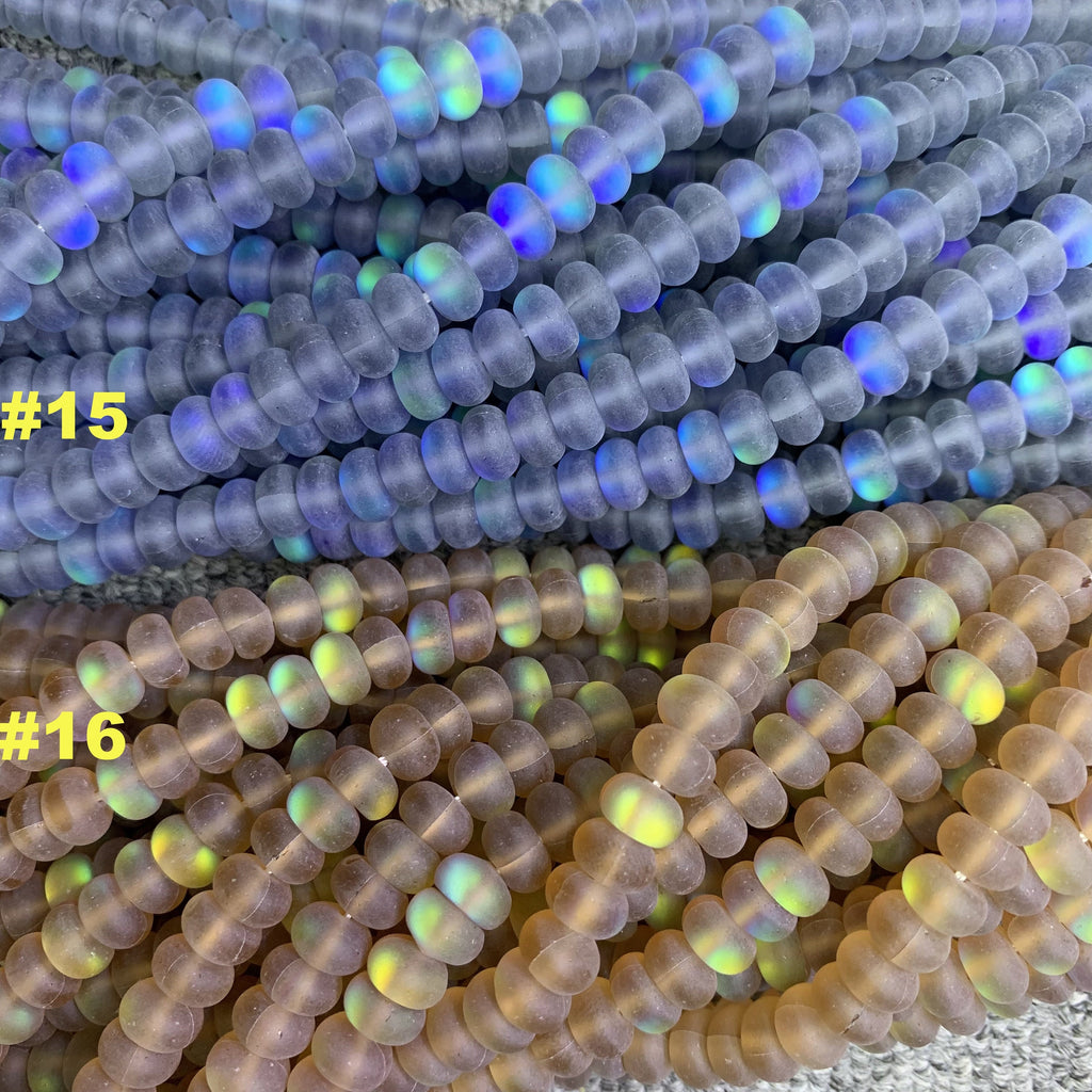 Multi Color Aura Crystal Rondelle Beads Aura Quartz Shiny Beads Colorful Beads Loose Bead for DIY Jewelry Making 5*8mm 4*6mm 15.5 Inch