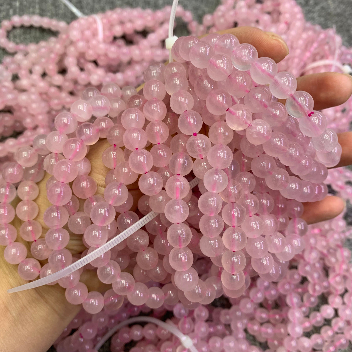 Natura Rose Quartz Round Bracelet 8mm Rose Color Gemstone Beads Bracelet 1PC Birthday Gifts for Women Grade AAA