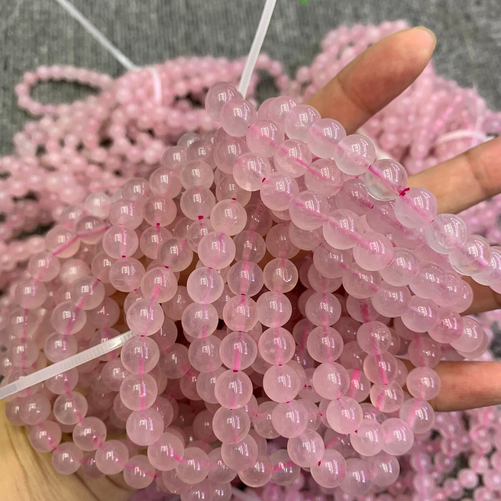 Natura Rose Quartz Round Bracelet 8mm Rose Color Gemstone Beads Bracelet 1PC Birthday Gifts for Women Grade AAA