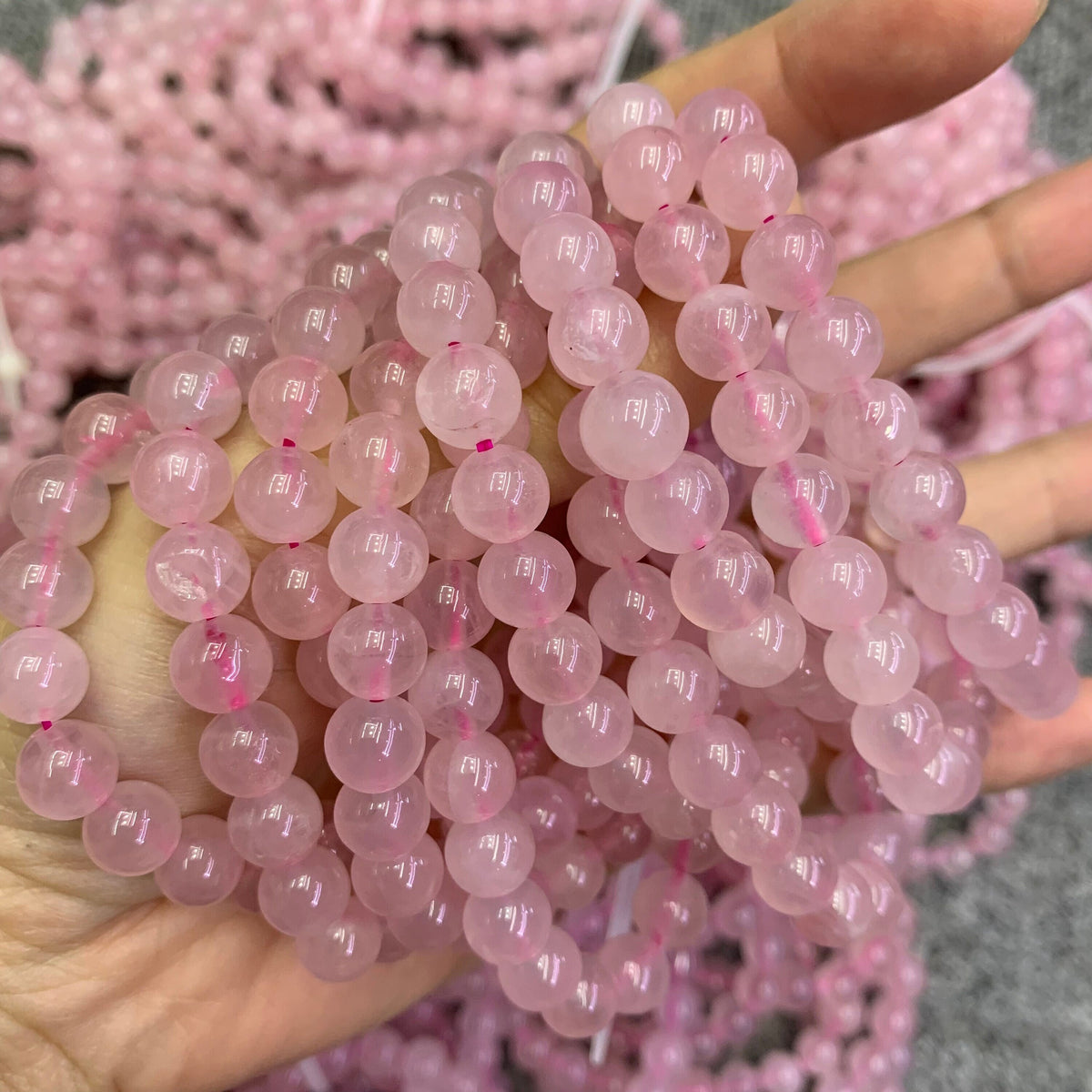 Natura Rose Quartz Round Bracelet 8mm Rose Color Gemstone Beads Bracelet 1PC Birthday Gifts for Women Grade AAA