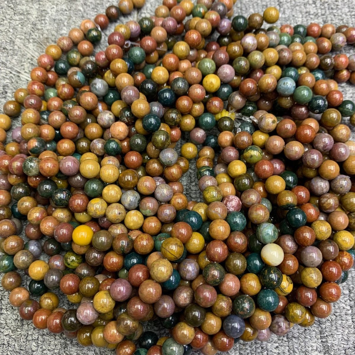 Natural Ocean Jasper Round Bead, Ocean Jasper Stone Beads 6mm 8mm 10mm Gemstone Beads Lace Bead 15.5 Inch Strand AAA for DIY Jewelry Making
