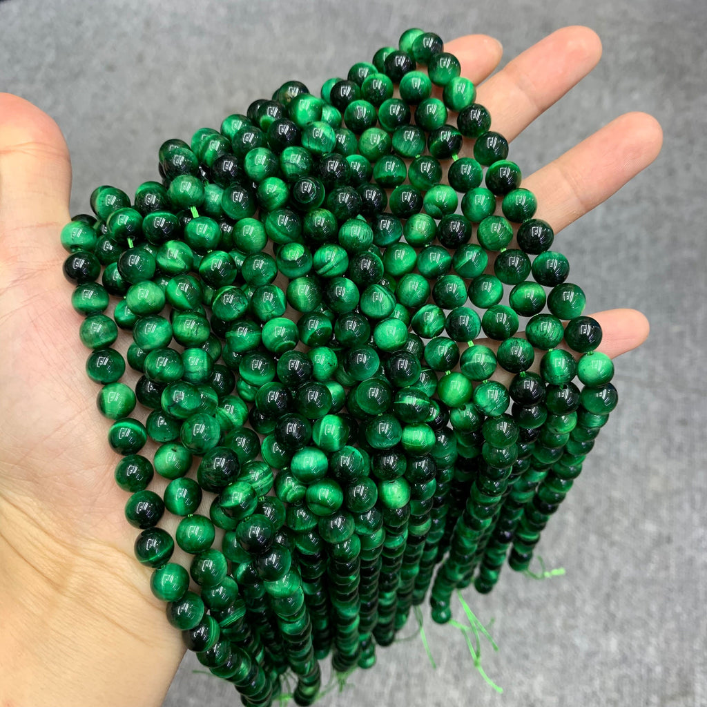 Natural Green Tiger Eyes Bead 6mm 8mm 10mm Tiger Eye Gemstone Round Beads Green Tiger Eye Bead 15.5 Inch Strand AAA