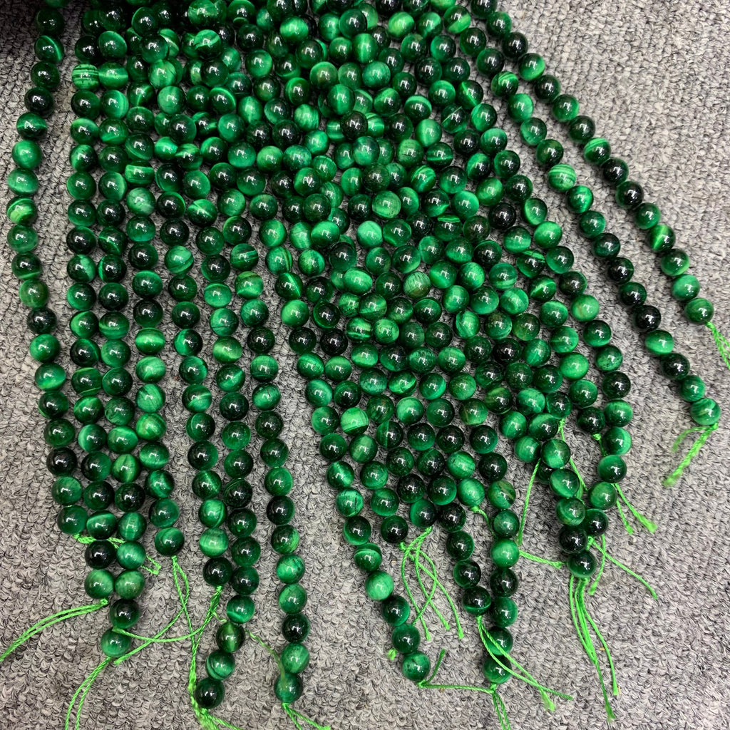 Natural Green Tiger Eyes Bead 6mm 8mm 10mm Tiger Eye Gemstone Round Beads Green Tiger Eye Bead 15.5 Inch Strand AAA