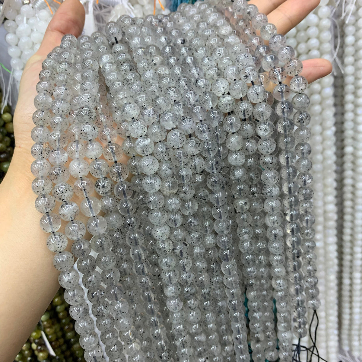 Natural Pitaya Quartz Beads, Dragon Fruit Stone Beads 8mm 10mm Gemstone Round Beads Pitaya Beads Lace Bead 15.5 Inch Strand AAA