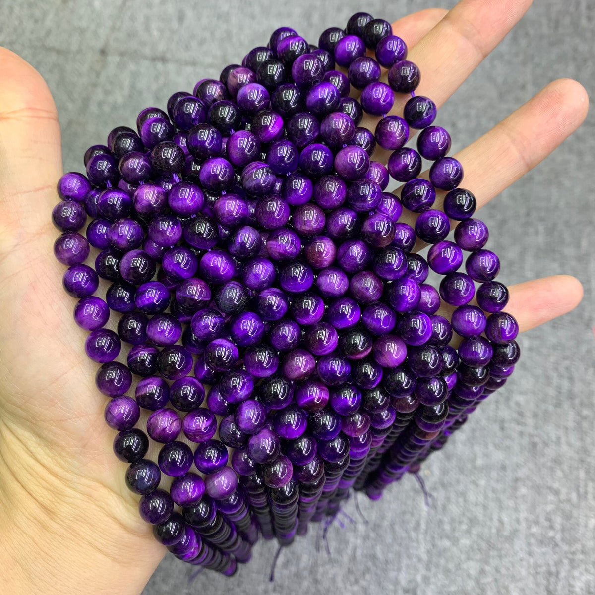 Natural Purple Tiger Eyes Bead 6mm 8mm 10mm Tiger Eye Gemstone Round Beads Purple Tiger Eye Bead 15.5 Inch Strand AAA