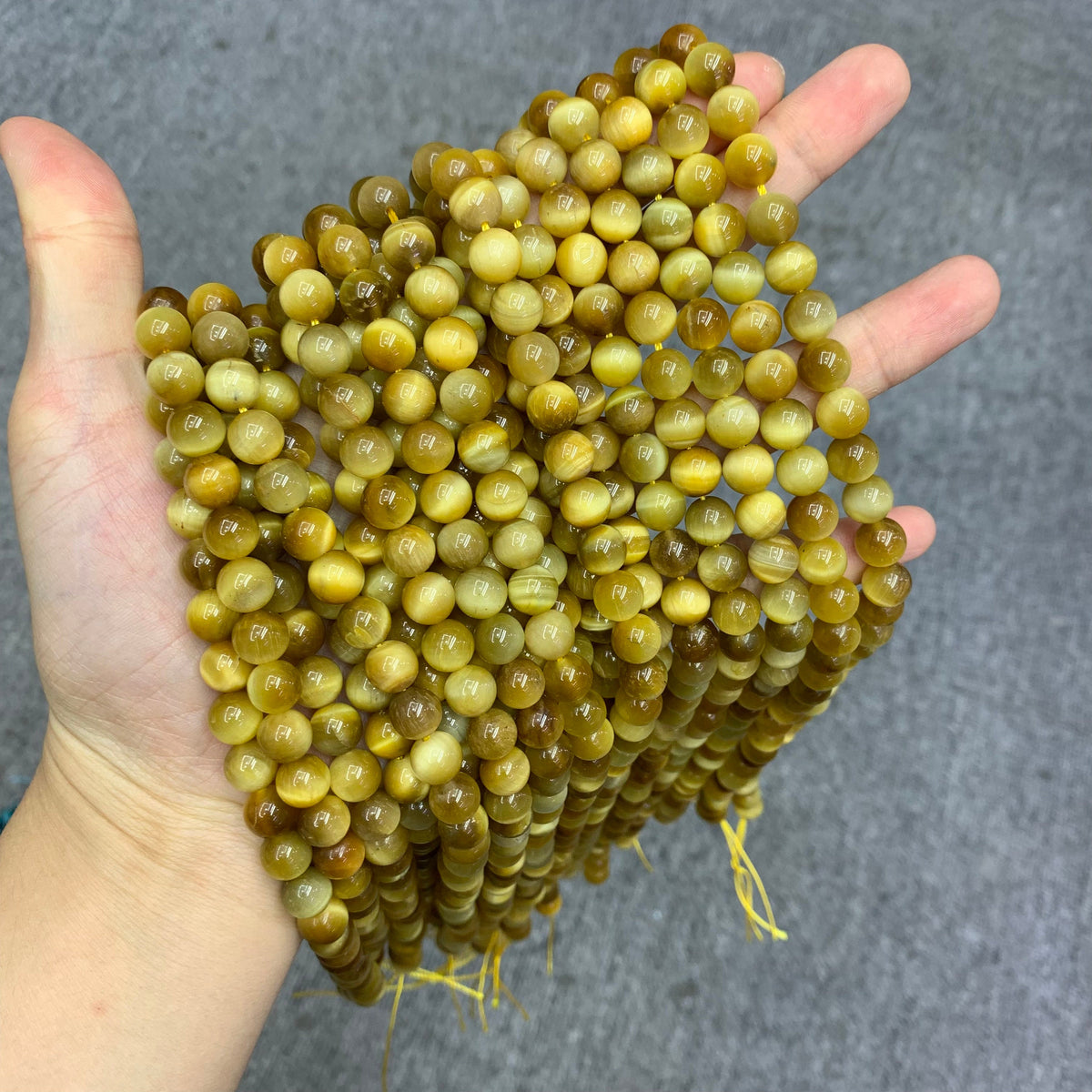 Natural Golden Tiger Eye Beads 6mm 8mm 10mm Gemstone Loose Beads Yellow Color Tiger Eye Bead for DIY Jewelry Making 15.5 Inch AAA