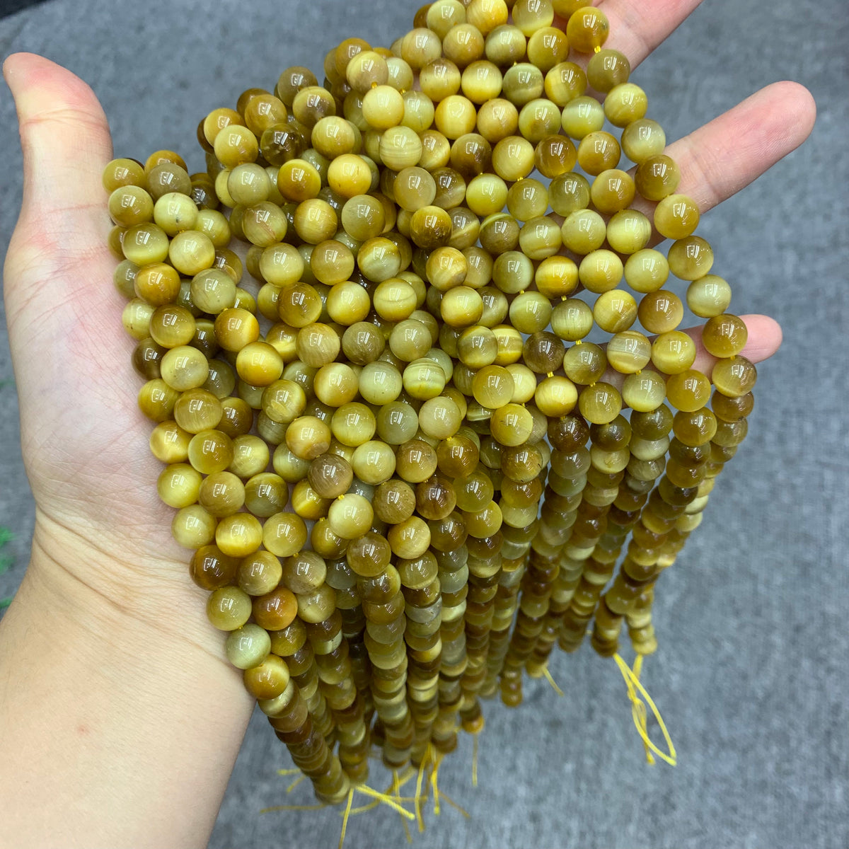 Natural Golden Tiger Eye Beads 6mm 8mm 10mm Gemstone Loose Beads Yellow Color Tiger Eye Bead for DIY Jewelry Making 15.5 Inch AAA