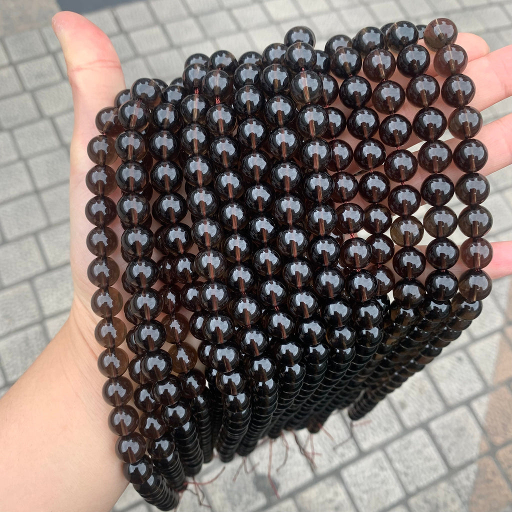 Natural Smoky Quartz Beads 6mm 8mm 10mm Top Quality Gemstone Round Beads Grade AAA Round Loose Beads 15.5 Inch Strand for DIY Jewelry Making