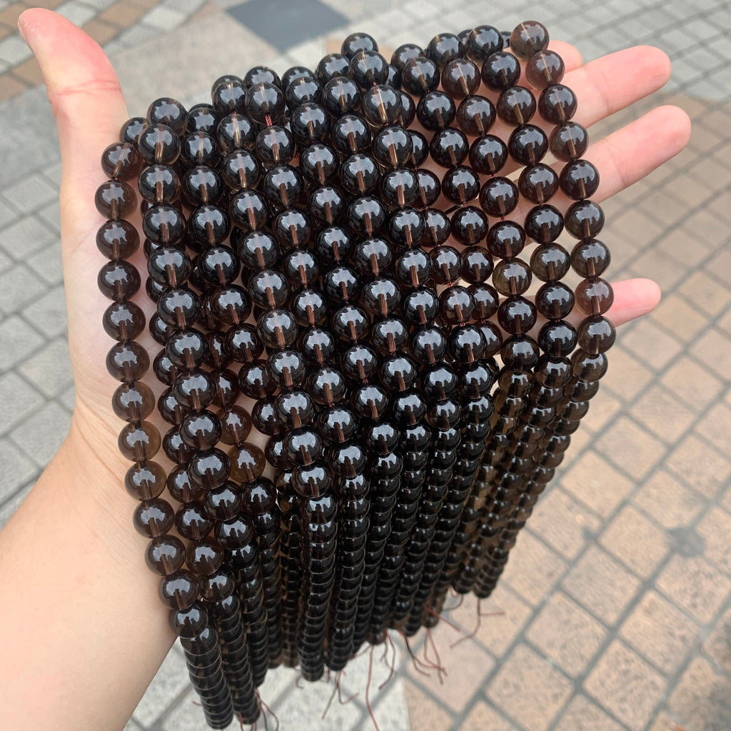 Natural Smoky Quartz Beads 6mm 8mm 10mm Top Quality Gemstone Round Beads Grade AAA Round Loose Beads 15.5 Inch Strand for DIY Jewelry Making
