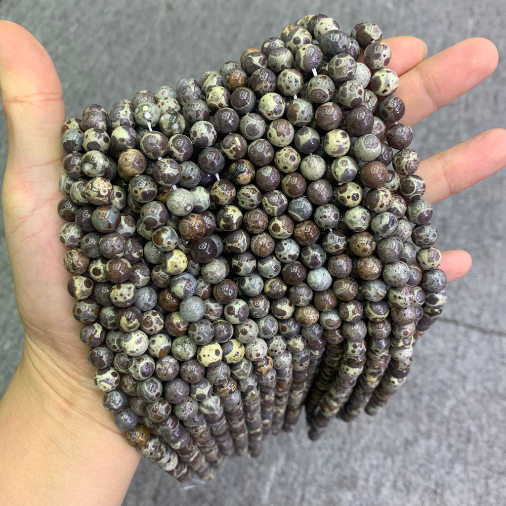Natural Ocean Jasper Beads, Ocean Agate Beads Jasper 6mm 8mm 10mm Ocean Gemstone Round Beads Stone 15.5 Inch Strand AAA