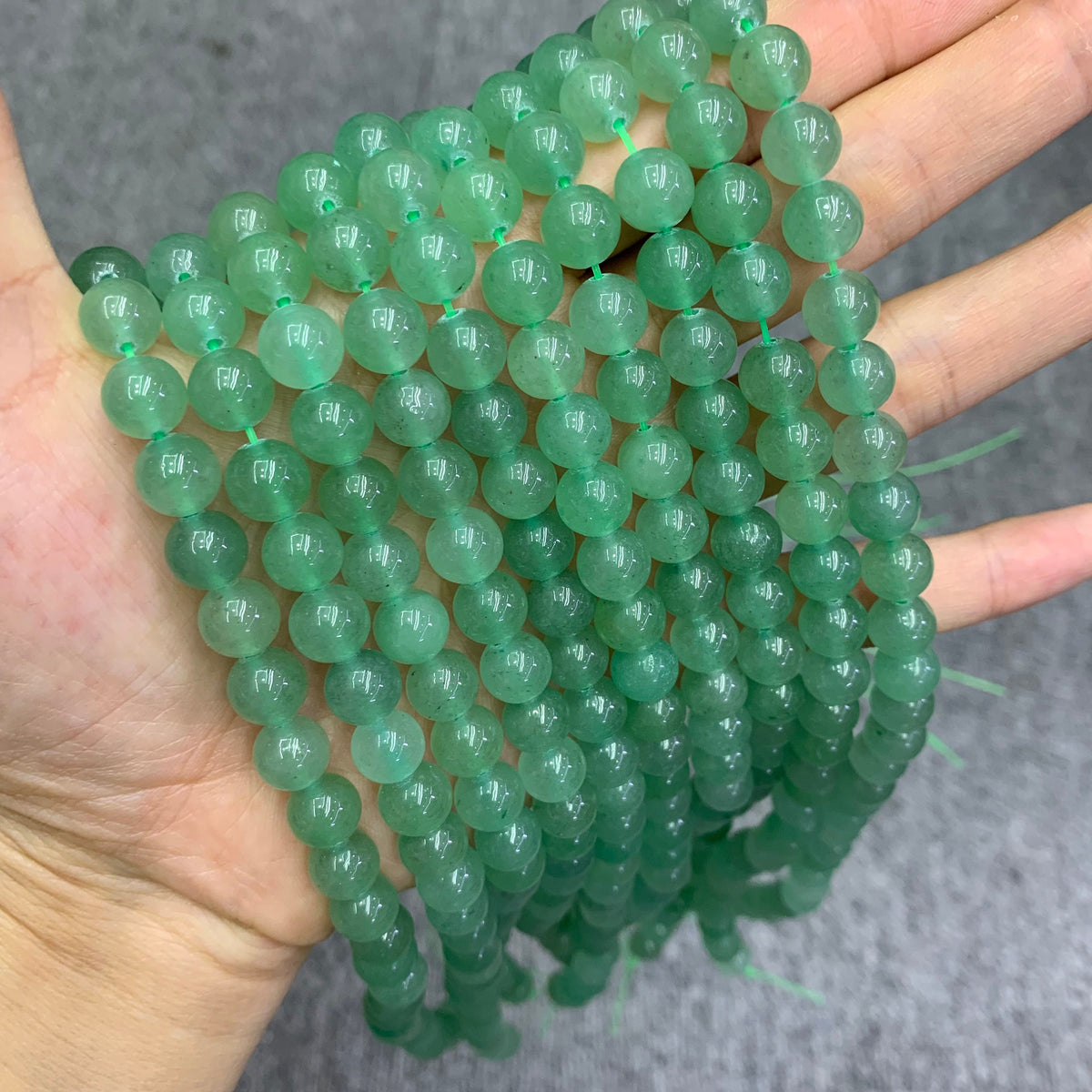 Natural Green Aventurine Beads 6mm 8mm 10mm Green Gemstone Round Loose Bead for Jewelry DIY Making Strand 15.5" Garde AAA