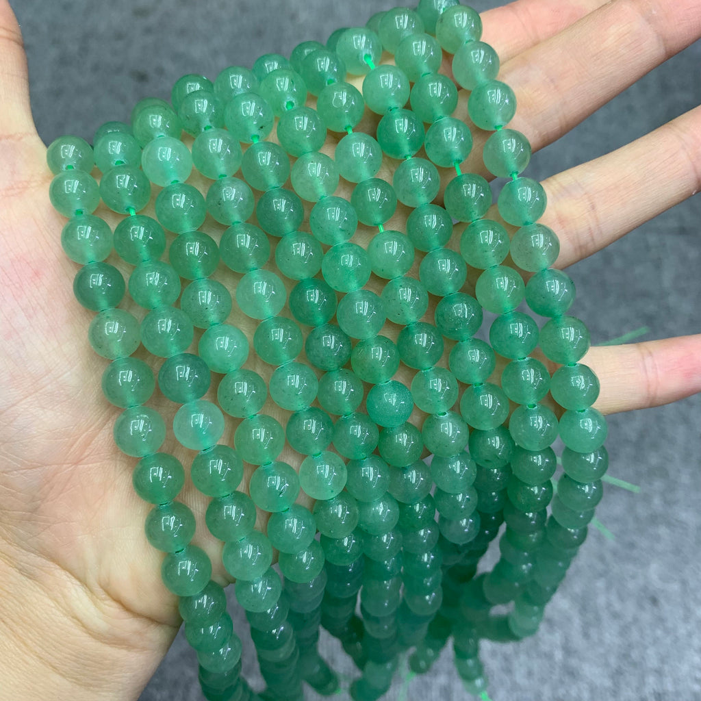 Natural Green Aventurine Beads 6mm 8mm 10mm Green Gemstone Round Loose Bead for Jewelry DIY Making Strand 15.5" Garde AAA
