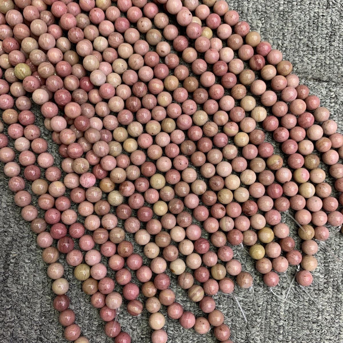 Natural Rhodochrosite Beads 6mm 8mm 10mm Argentina Rhodochrosite Gemstone Round Loose Bead for Jewelry DIY Making Strand 15.5" Garde AAA