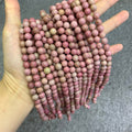 Natural Rhodochrosite Beads 6mm 8mm 10mm Argentina Rhodochrosite Gemstone Round Loose Bead for Jewelry DIY Making Strand 15.5" Garde AAA