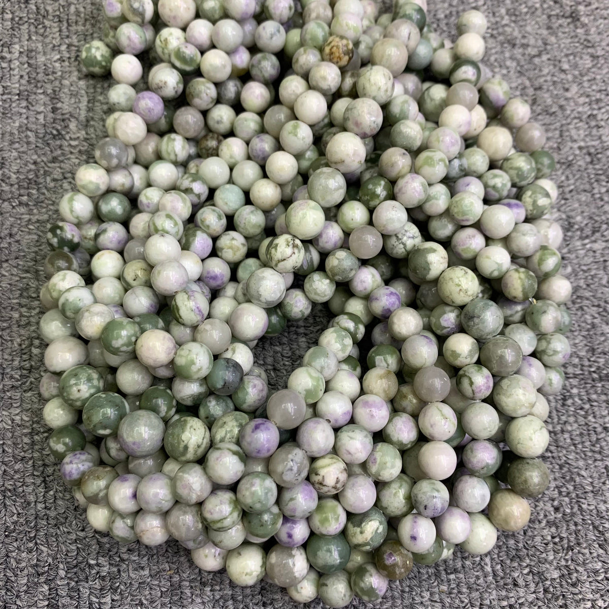 Natural Poppy Jasper Beads 6mm 8mm 10mm Beads Gemstone Round Loose Green White Color Bead for Jewelry DIY Making Strand 15.5" Garde AAA