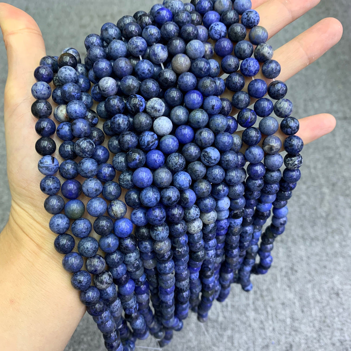 Natural Dumortierite Beads 6mm 8mm 10mm Beads Gemstone Round Loose Blue Color Bead for Jewelry DIY Making Strand 15.5" Garde AAA
