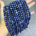 Natural Dumortierite Beads 6mm 8mm 10mm Beads Gemstone Round Loose Blue Color Bead for Jewelry DIY Making Strand 15.5" Garde AAA