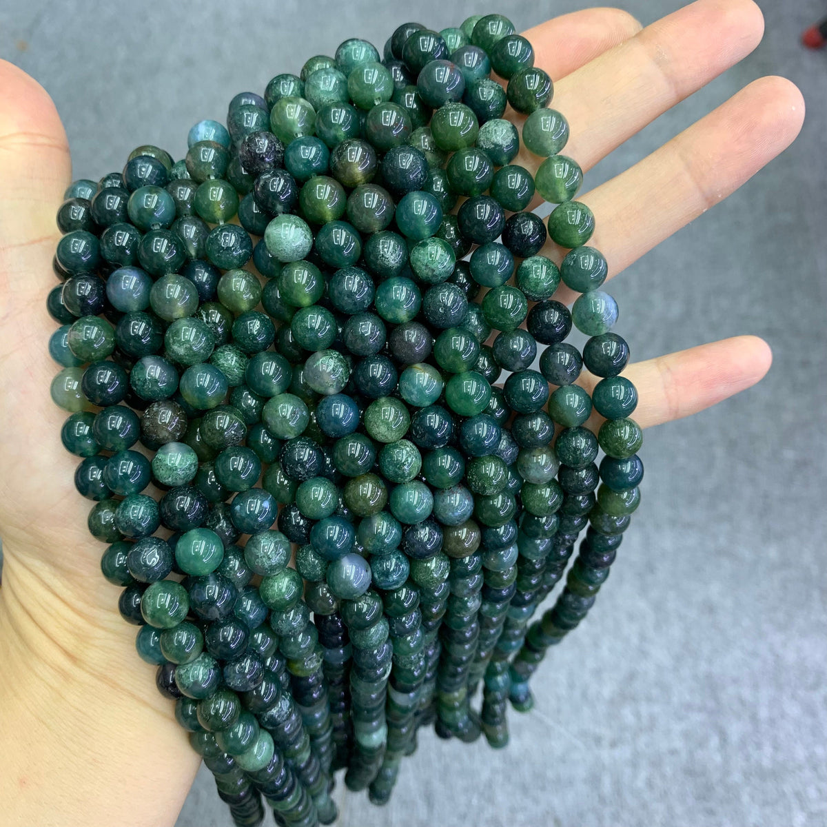 Natural Fancy Jasper Beads 6mm 8mm 10mm Beads Gemstone Round Loose Green Fancy Jasper Bead for Jewelry DIY Making Strand 15.5" Garde AAA